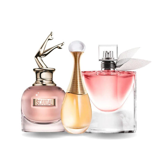 Promo Lleva 3 Paga 1: JPG Scandal 100 ML + Dior J'adore 100 ML + La Vida Est Belle 75 ML